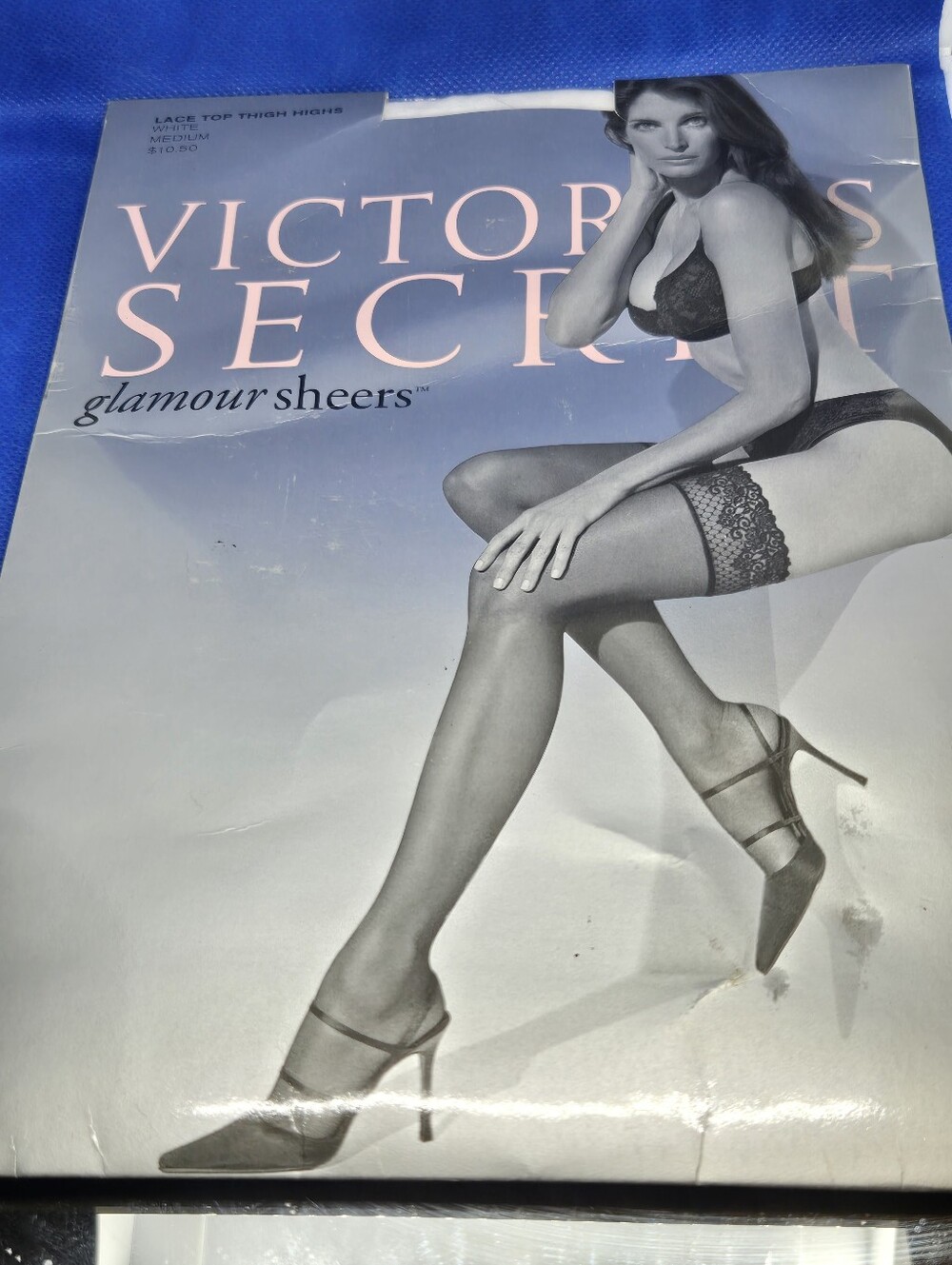 Vintage Victoria's Secret "Glamour Sheers" Lace Top Thigh Highs - New In Package